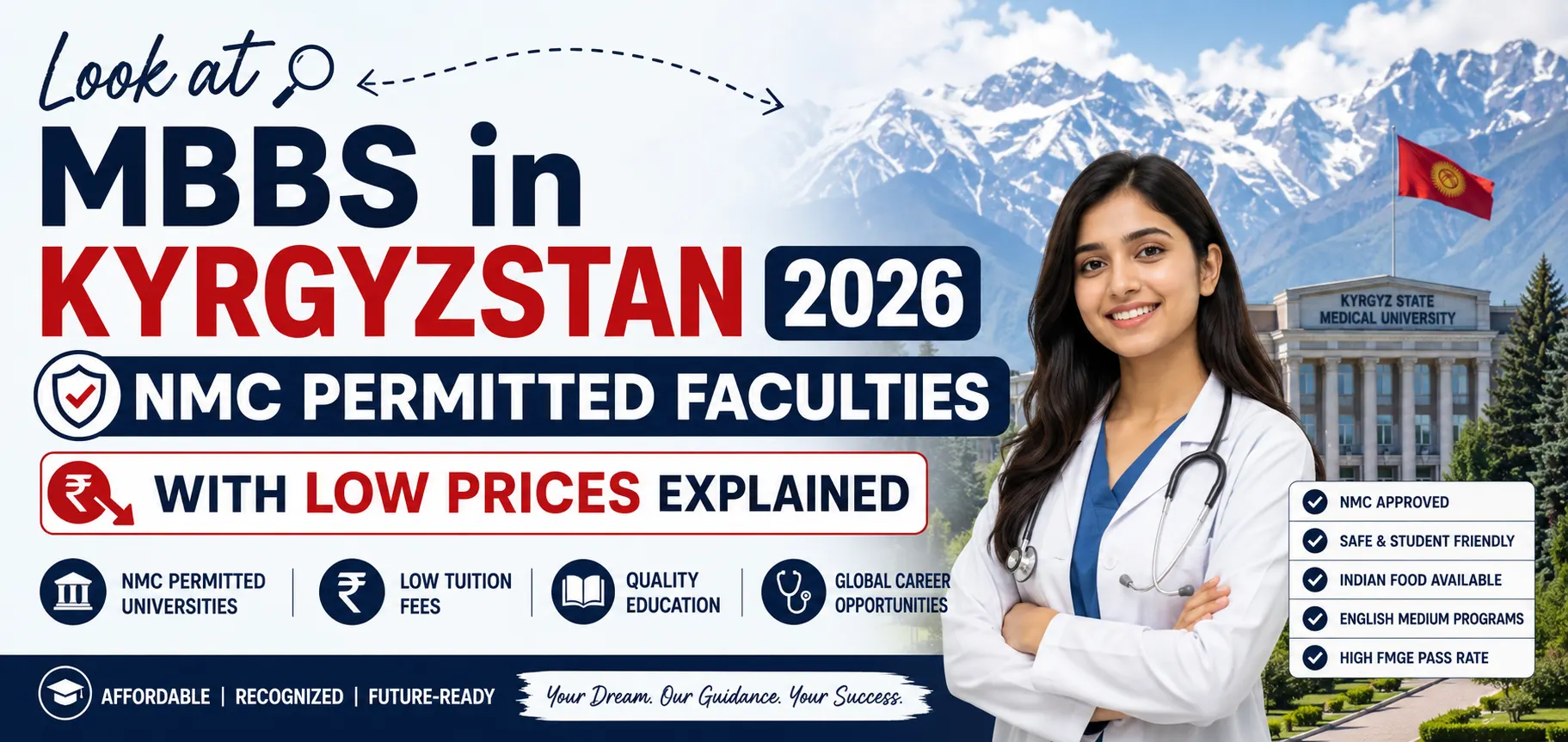 Look at MBBS in Kyrgyzstan 2026: NMC permitted faculties with Low prices explained